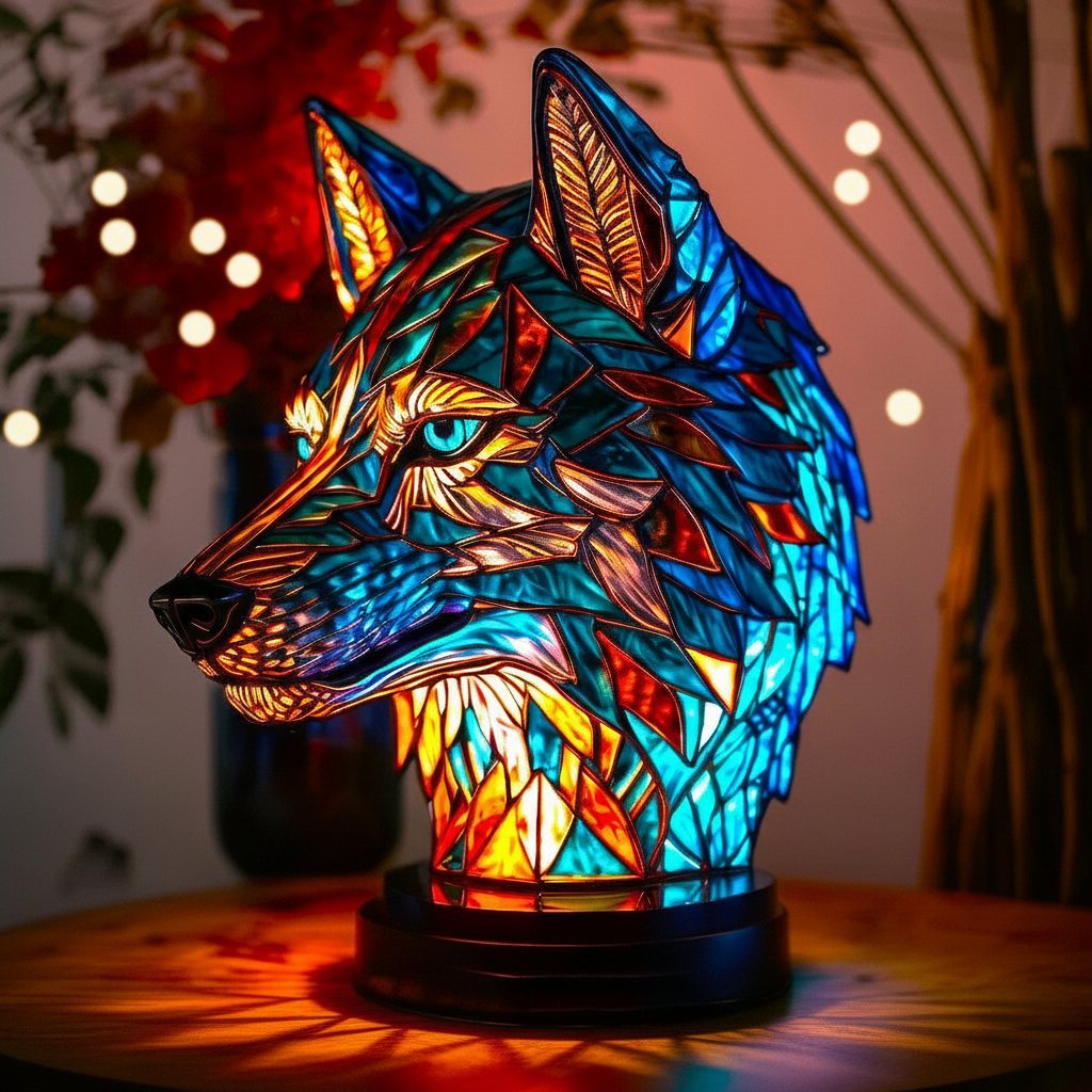 Bezaubernde Lampe in Wolfsform Bo