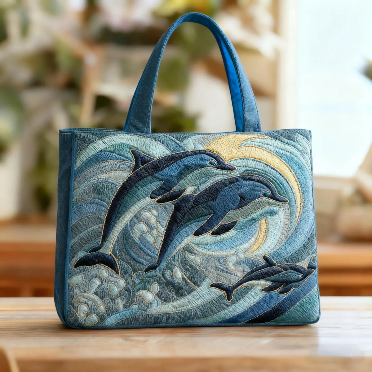 Handgefertigte Tasche – Delfin des Ozeans