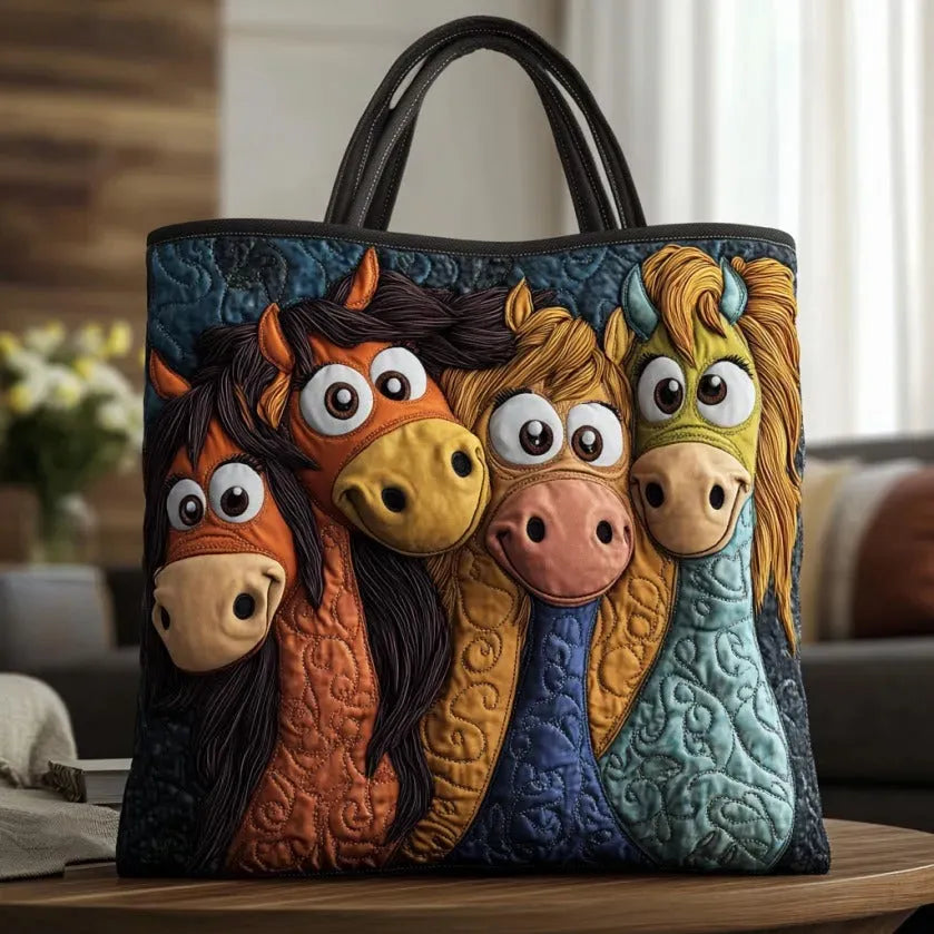 Handgefertigte Tasche – Verspielte Ponys