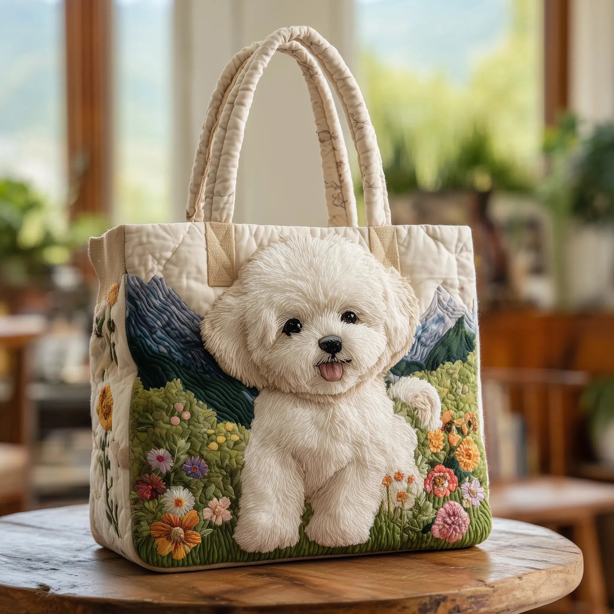 Handgefertigte gesteppte Tasche – Verzauberter Hund