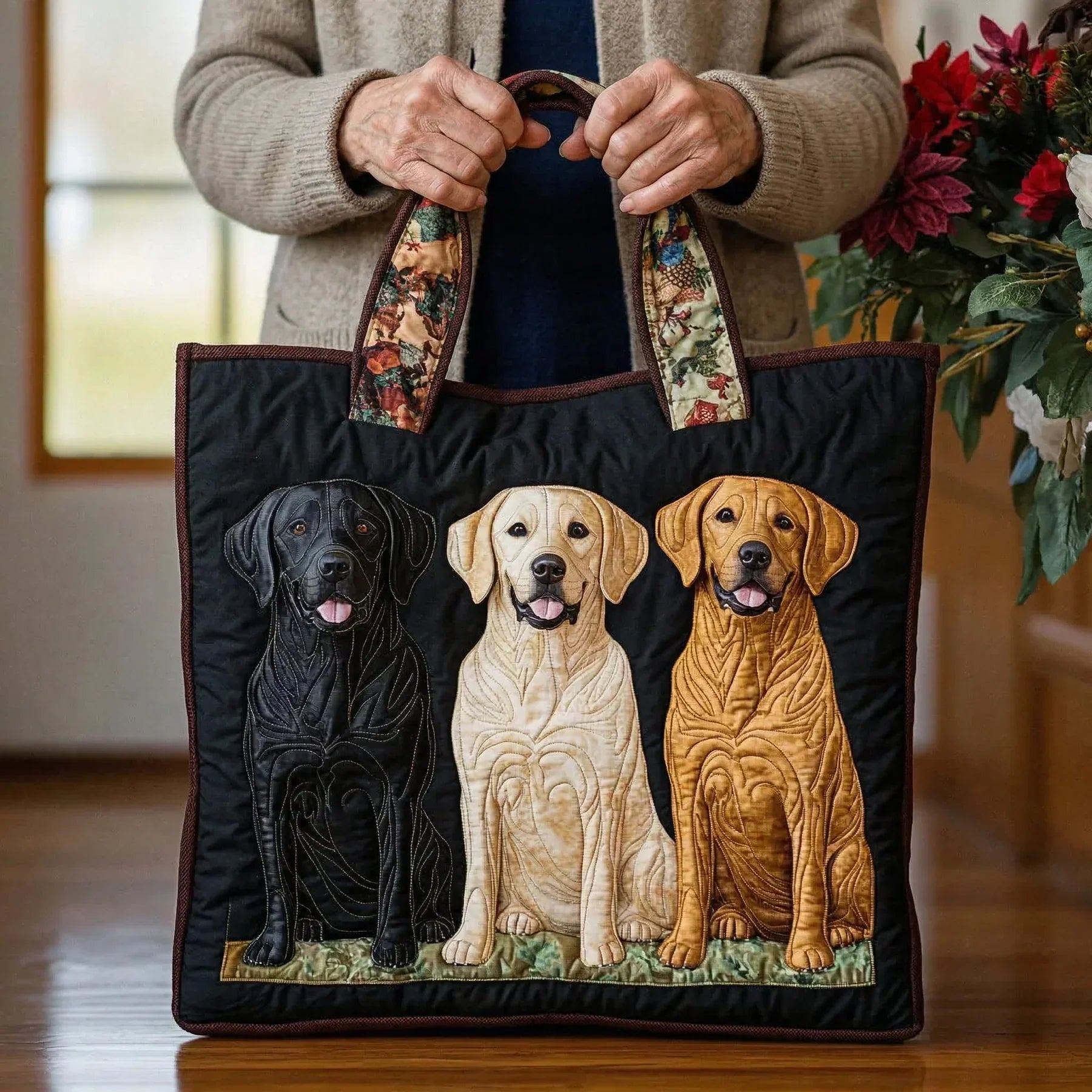 Handgefertigte Tasche – Drei Labradore