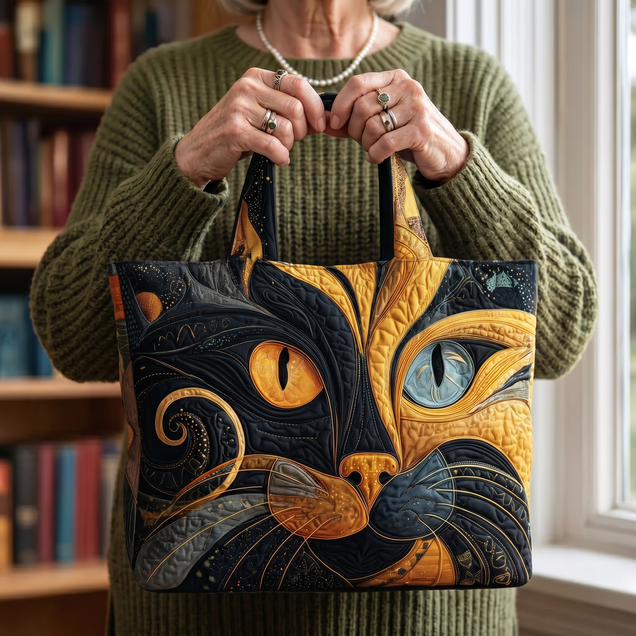 Handgefertigte Tasche – Mystische Katze