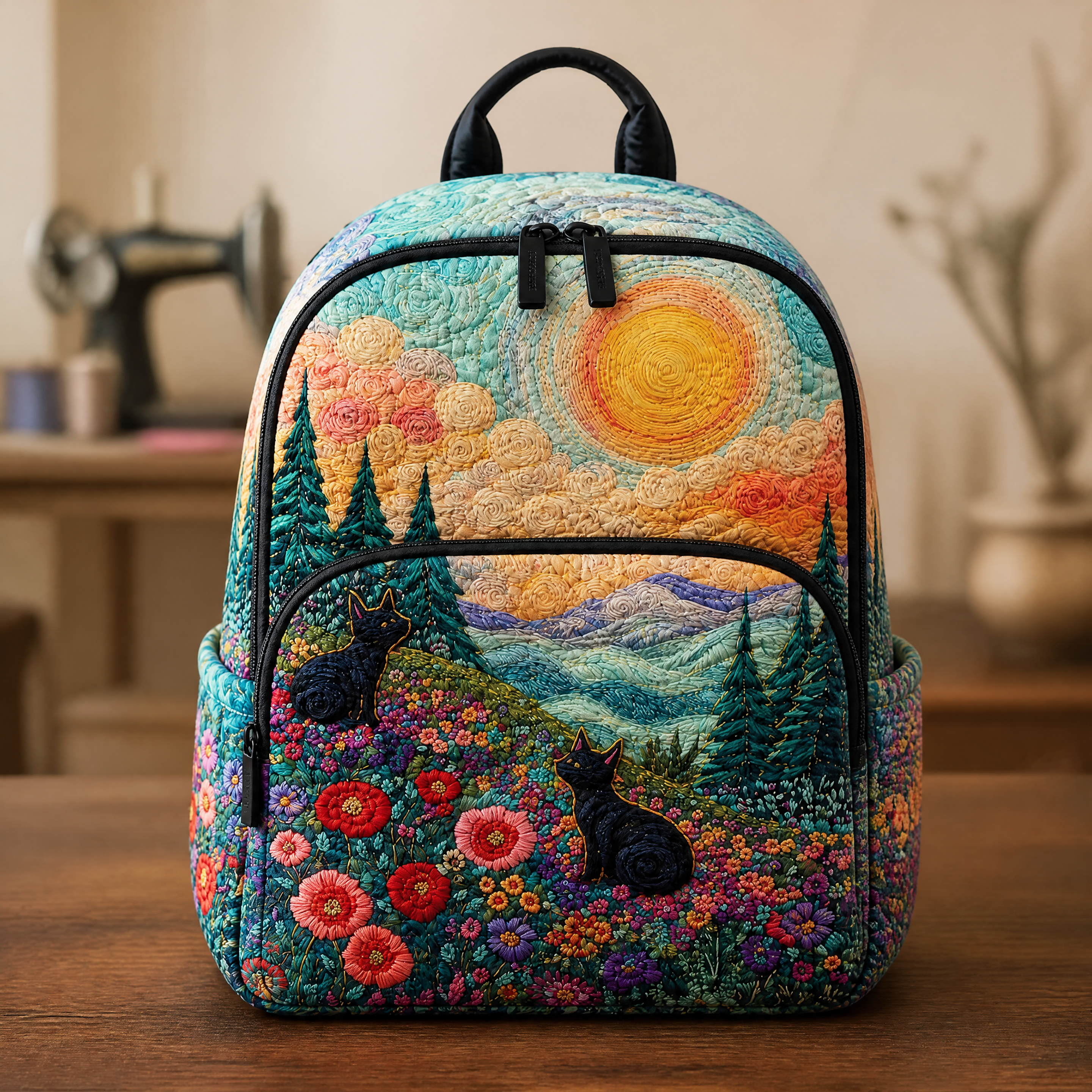 Stepprucksack – Blumen und Berge