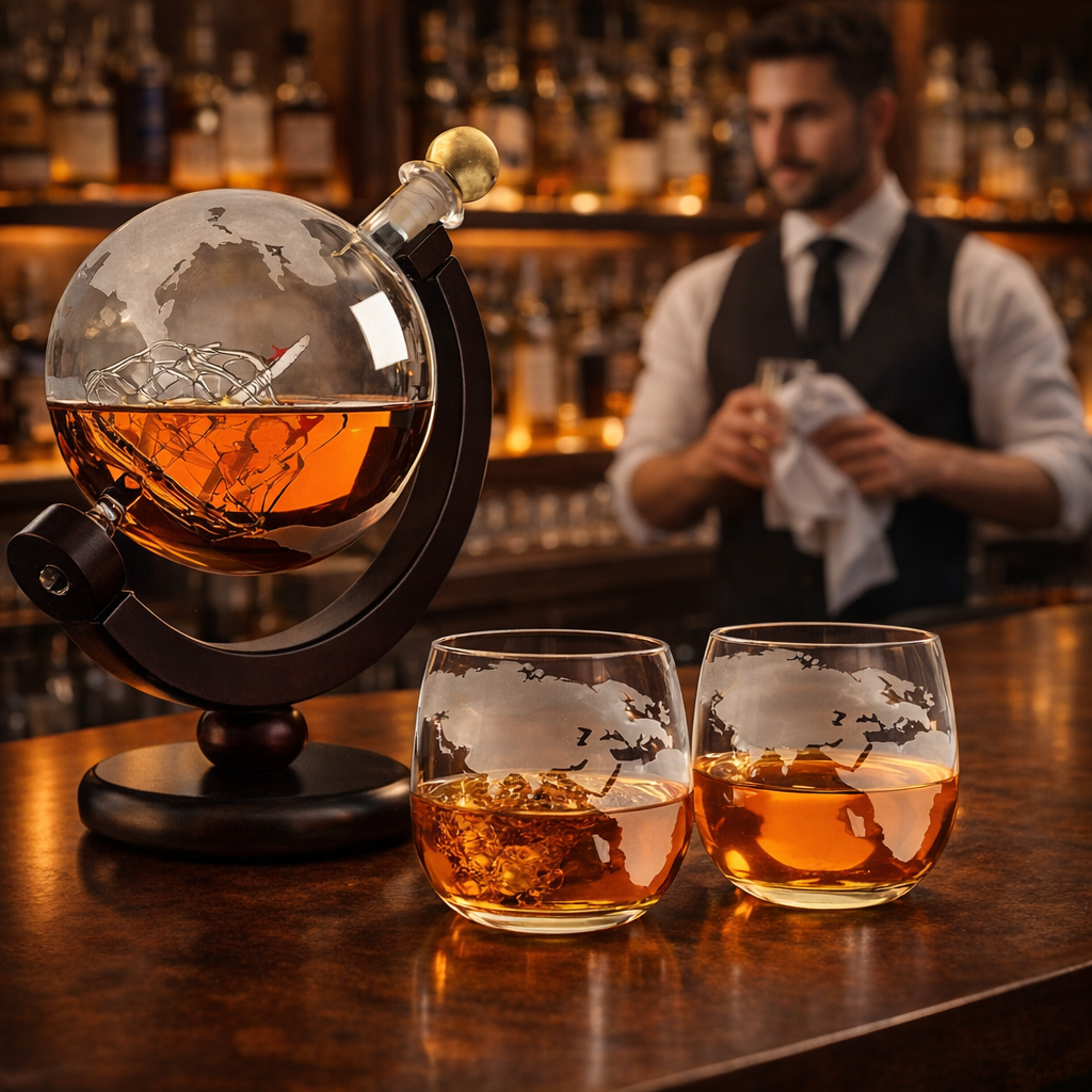 Whisky-Karaffe – Weltkarten-Edition
