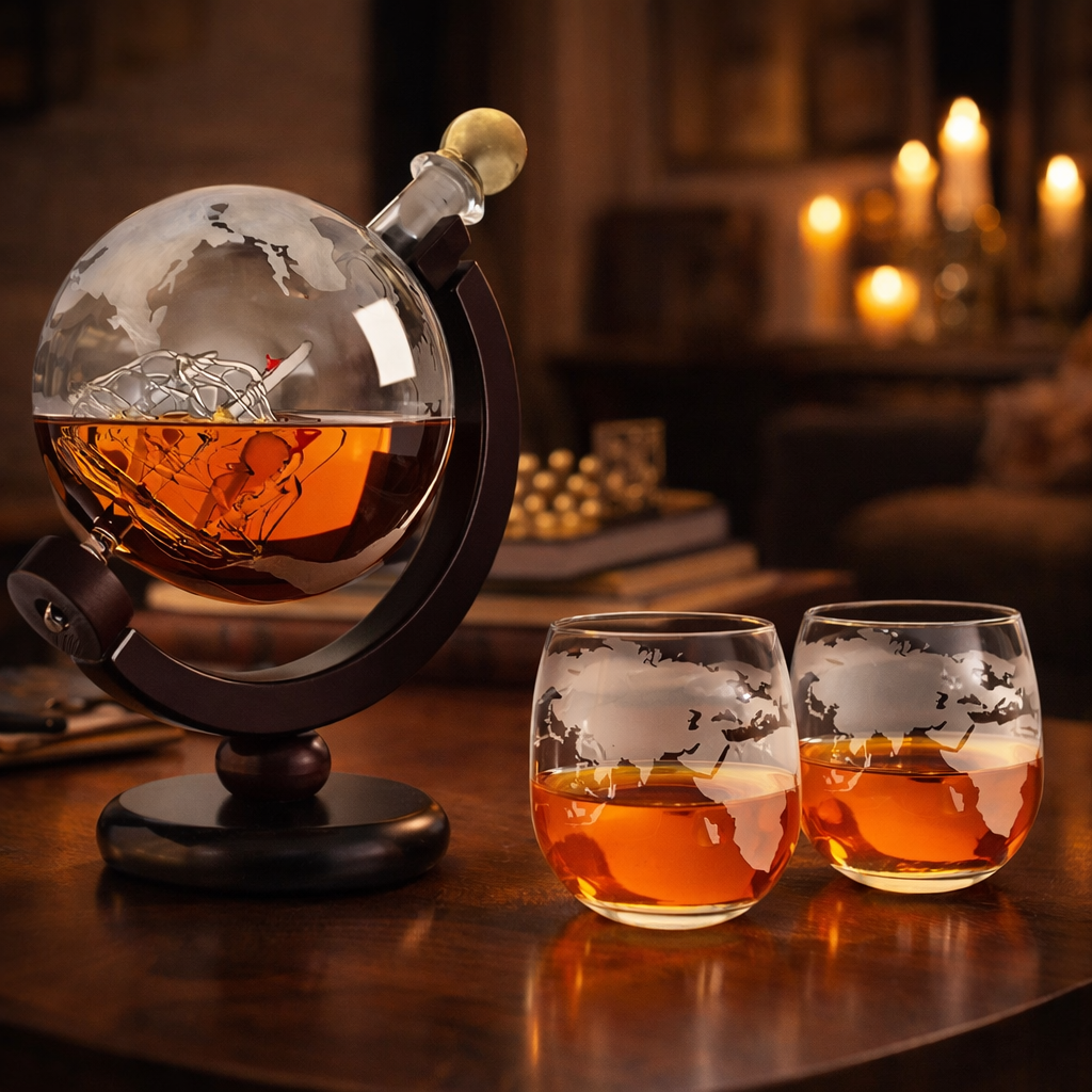 Whisky-Karaffe – Weltkarten-Edition