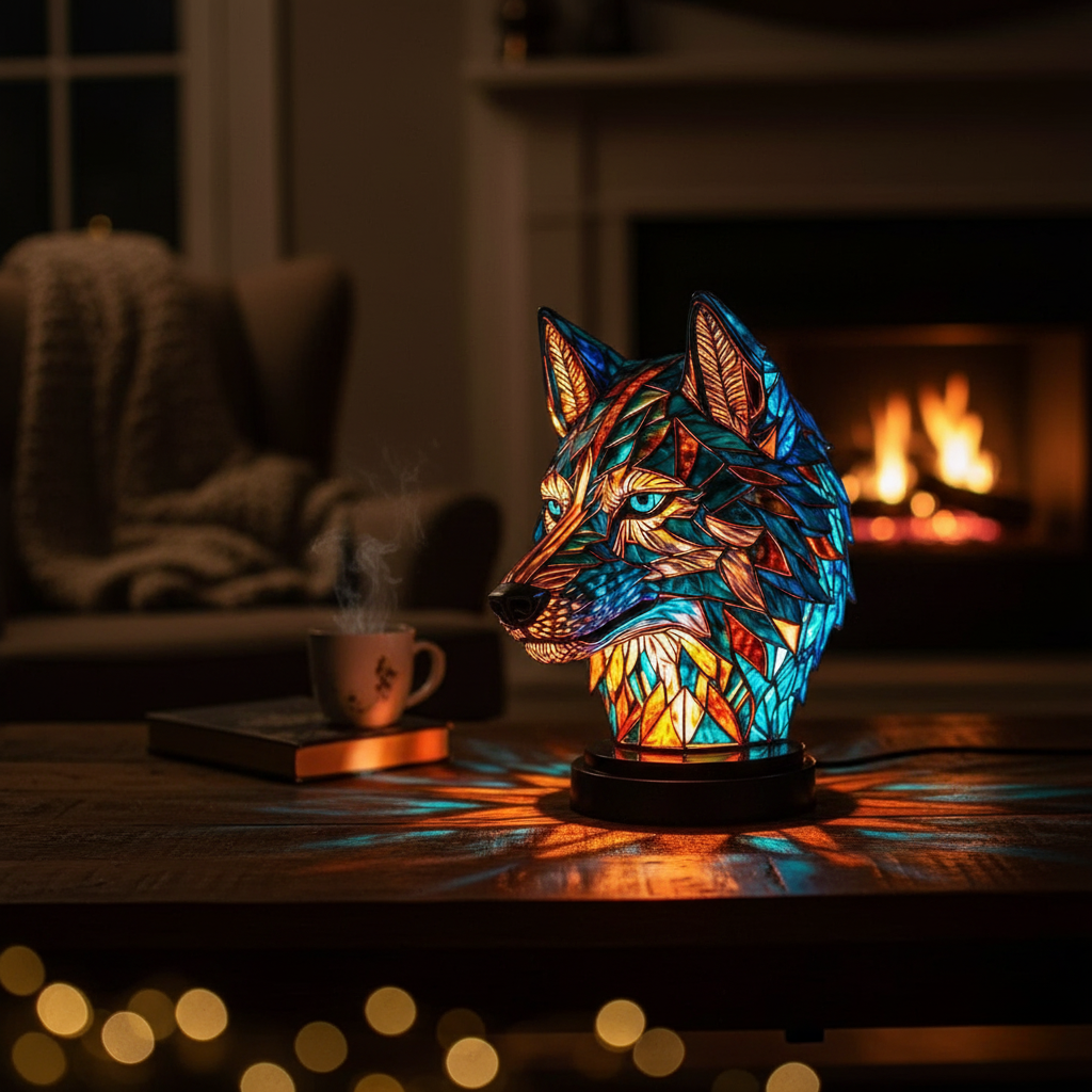 Bezaubernde Lampe in Wolfsform Bo