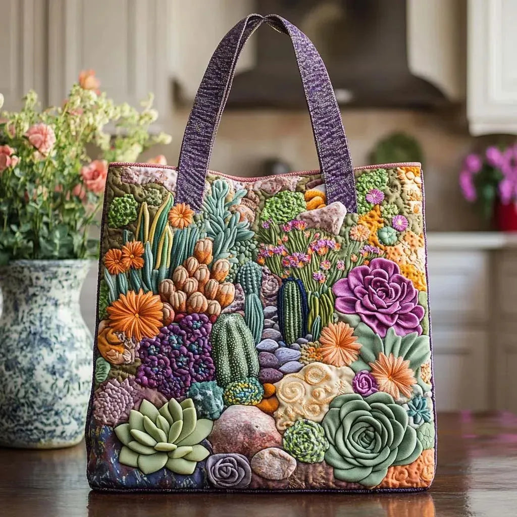 Handgefertigte Tasche – Sukkulentengarten