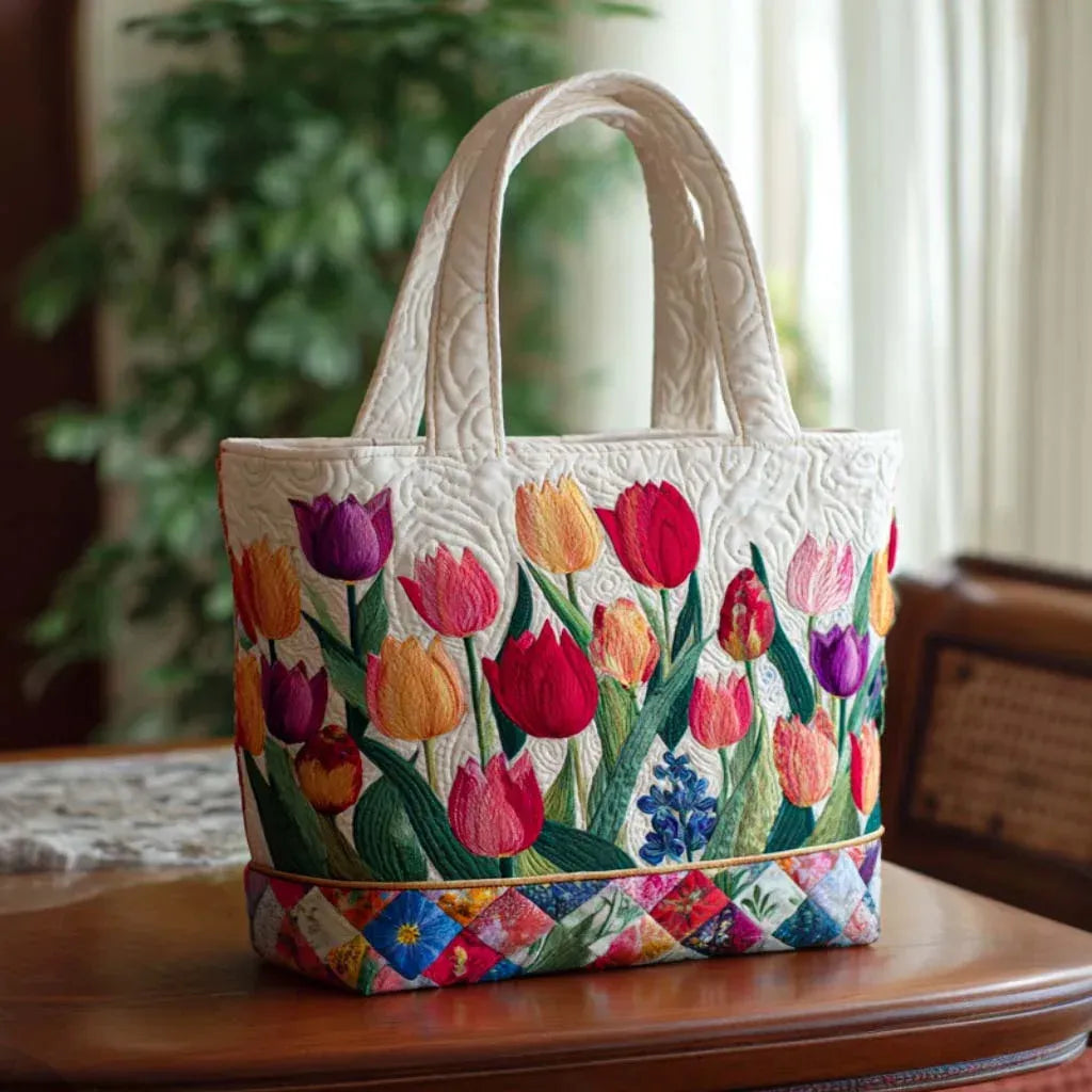 Gesteppte Tasche – Tulpengarten