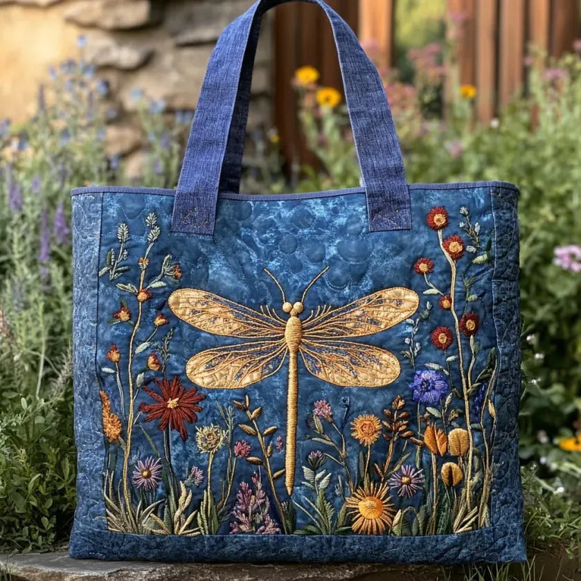 Gepolsterte Tasche – Goldene Libelle