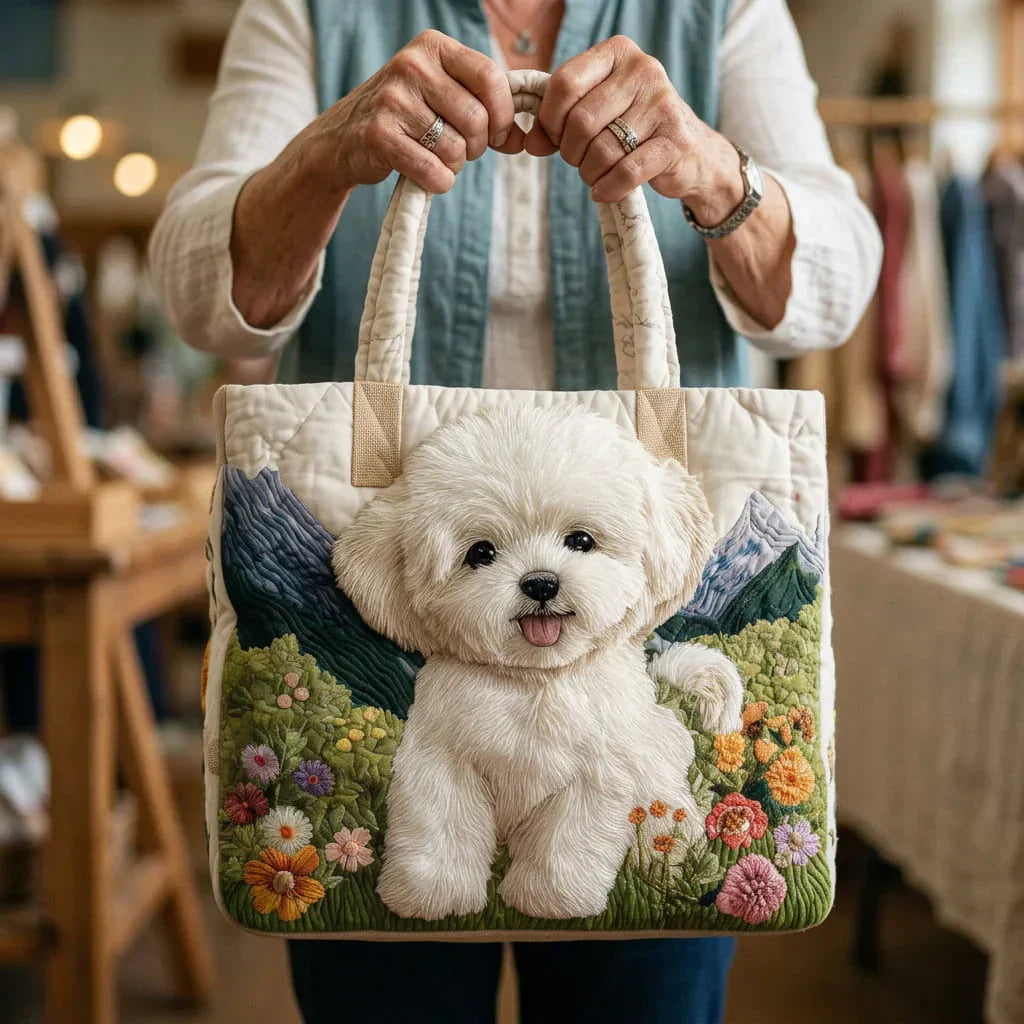 Handgefertigte gesteppte Tasche – Verzauberter Hund
