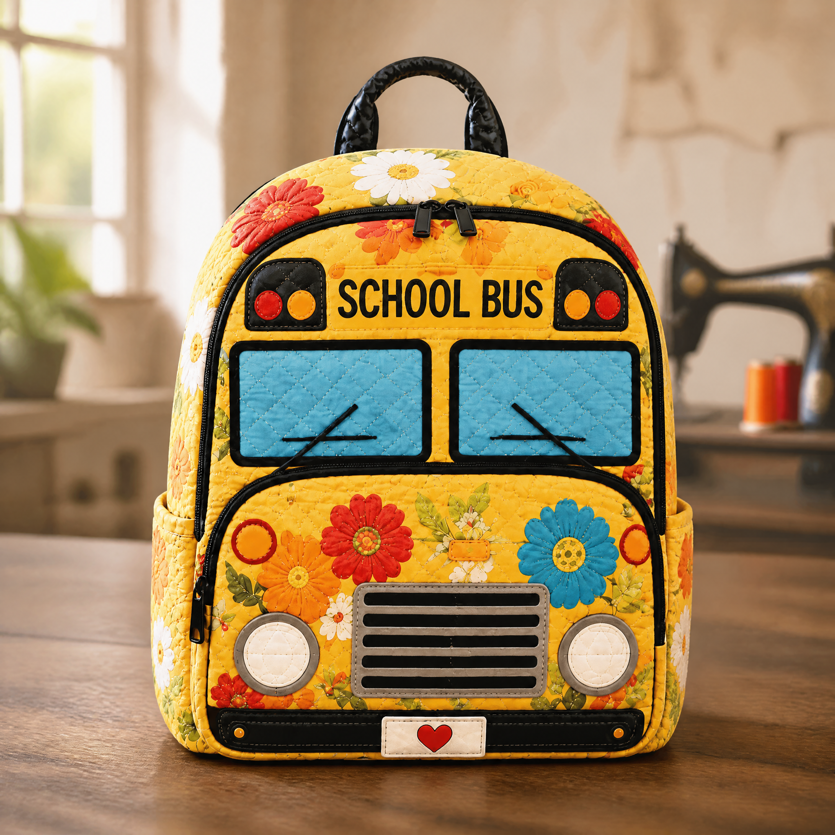 Gesteppter Rucksack – Blumenmuster