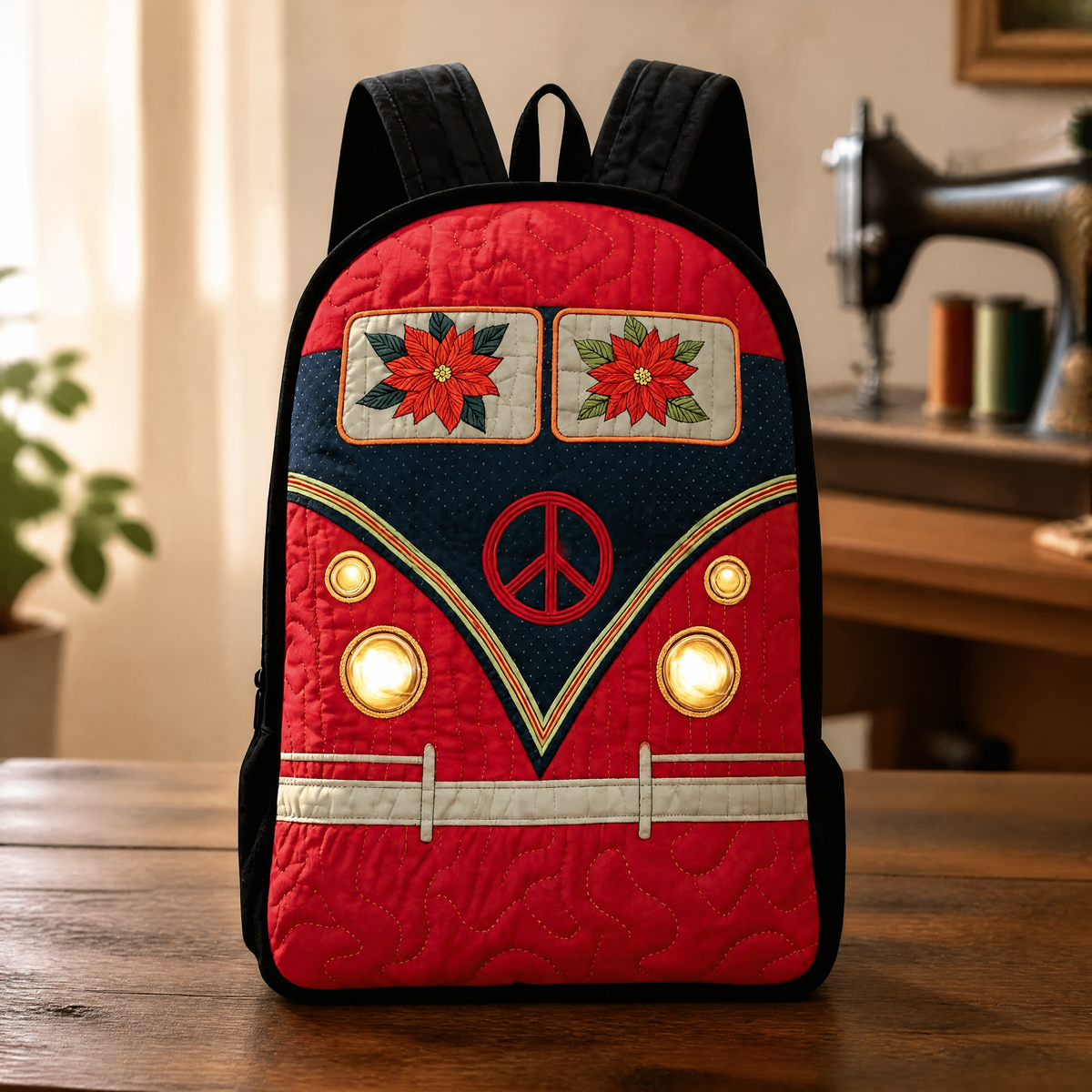 Gepolsterter Rucksack – schwarze Schultergurte
