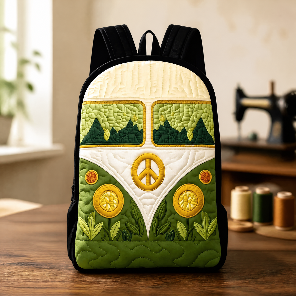 Gepolsterter Rucksack – schwarze Schultergurte